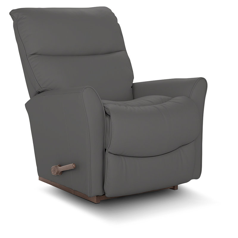 Fauteuil inclinable manuel berçant en cuir Rowan, Gris