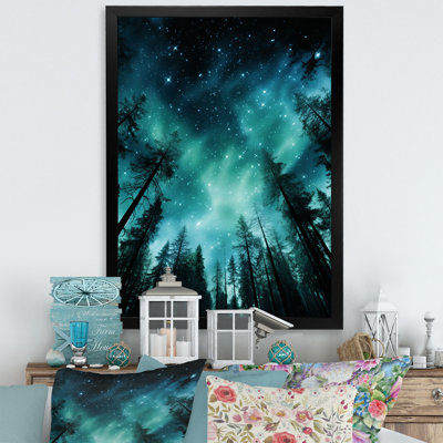 Northern Light Pine Tree Forest - Art mural pin