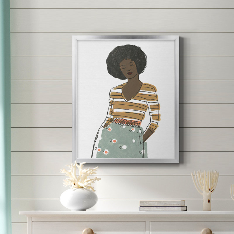 «Fashion Vignette II», toile encadrée de qualité supérieure - prête à être accrochée, Argent, H 24 po x l 20 po