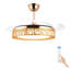 Lustre de 42 po avec lumière DEL à intensité variable et télécommande, lampe ventilateur moderne en or, silencieux et réversible 6 vitesses DC Fandelier