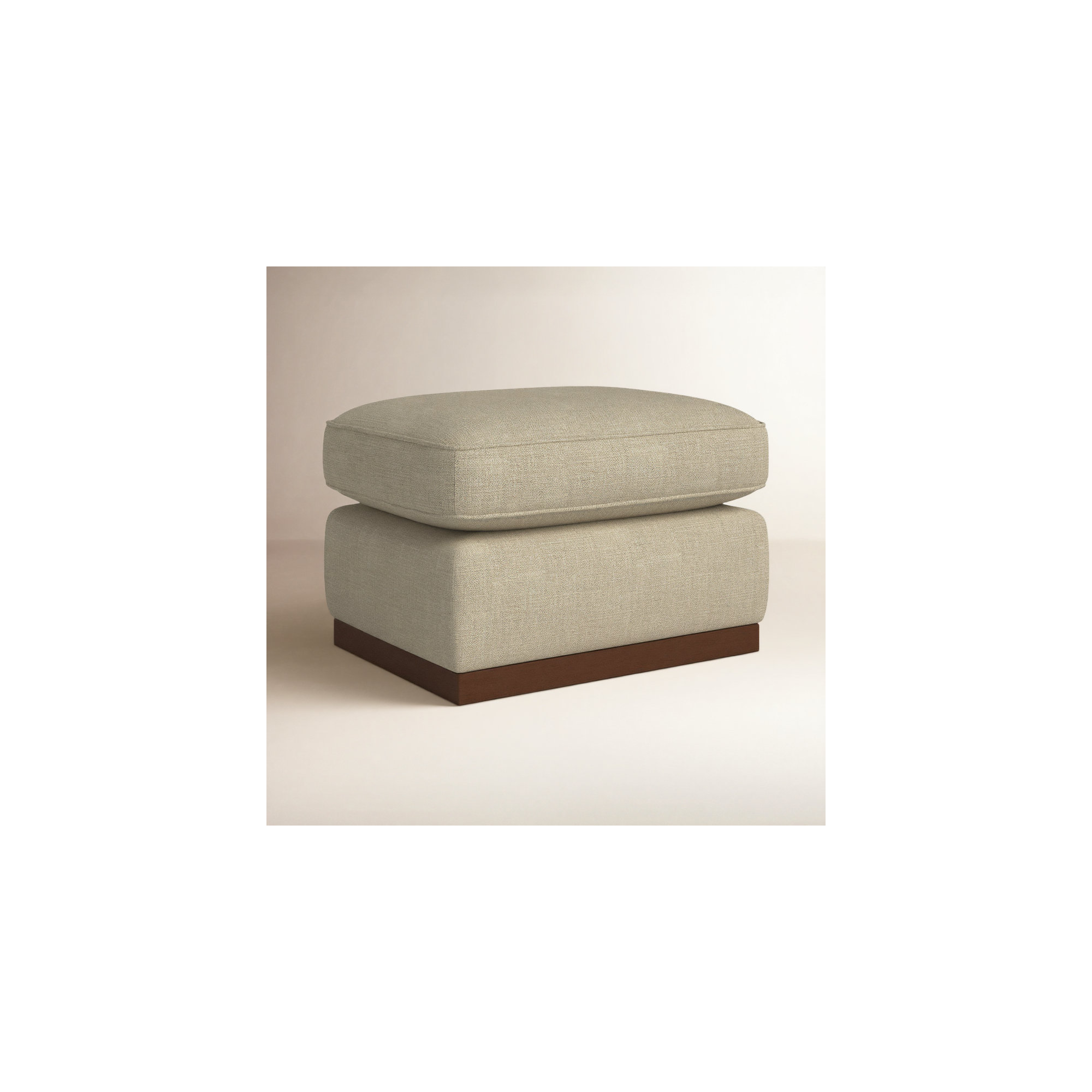 Bobbi 28'' Upholstered Ottoman, Effie Flax Performance Linen