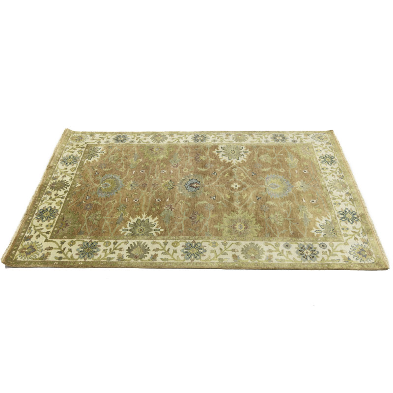 Tapis oriental Osh Chobi à motif floral rouille clair 5 x 8, Rouille claire, Rectangle de 5 pi x 8 pi