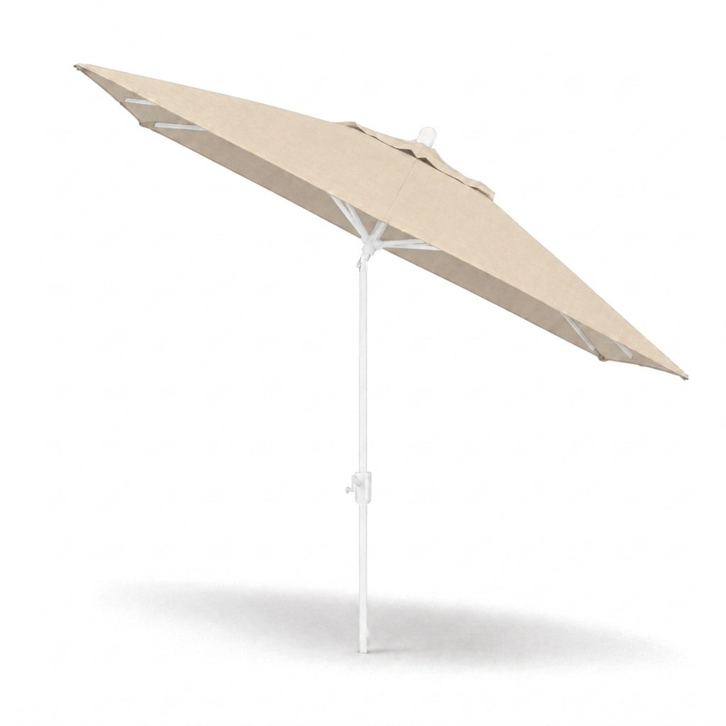 Olivier 116.7'' Outdoor Umbrella, Antique Beige Sunbrella® Canvas, White Sand
