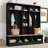 Minimalist Design Hall Tree with Storage Bench,  Shoe Cabinet with Cube Storage & Shelves, Multifunctional Coat Rack with 8 Hooks-494998071