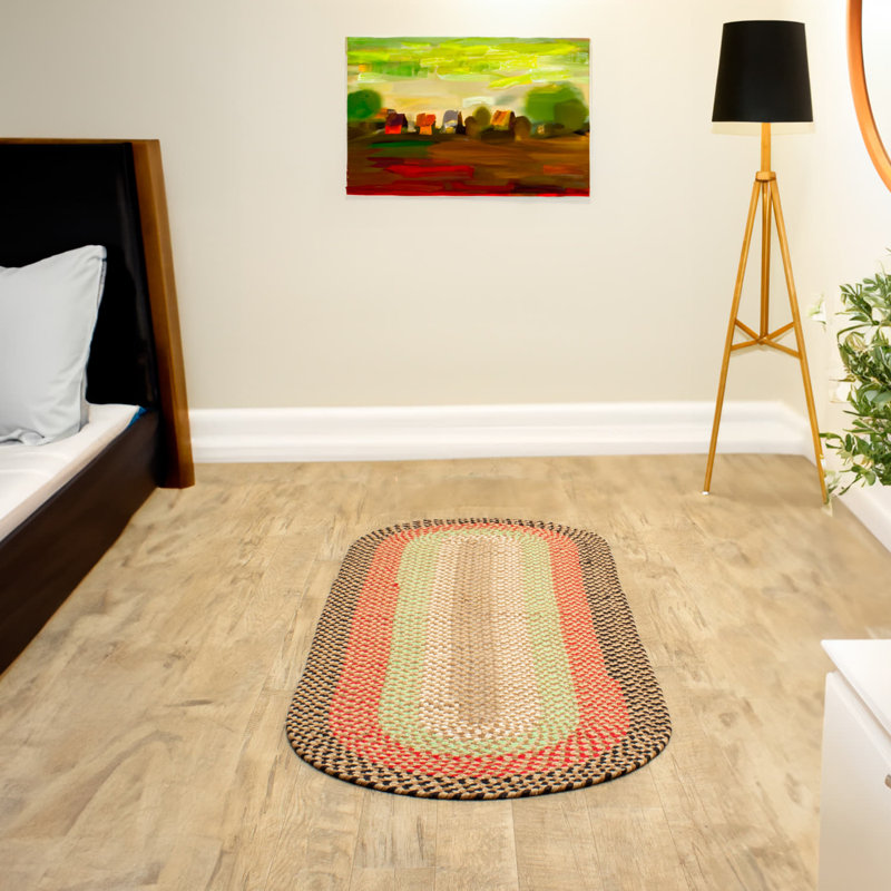 Farmhouse Braided Cotton Earthtone Area Rug, Runner 2' x 6'
