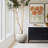 White and Beige Pattern 14.2-Inch Round Planter