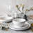 over&back Coupe 16-Piece Glossy White Hand-Finished Porcelain Dinnerware Set