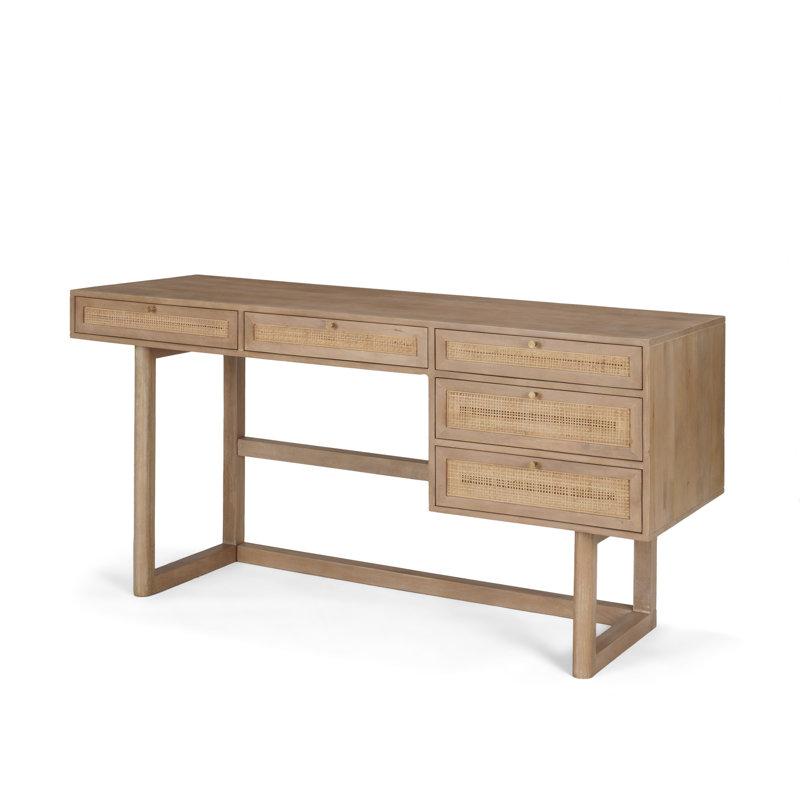 Bureau en bois massif Cinna, Brun pâle