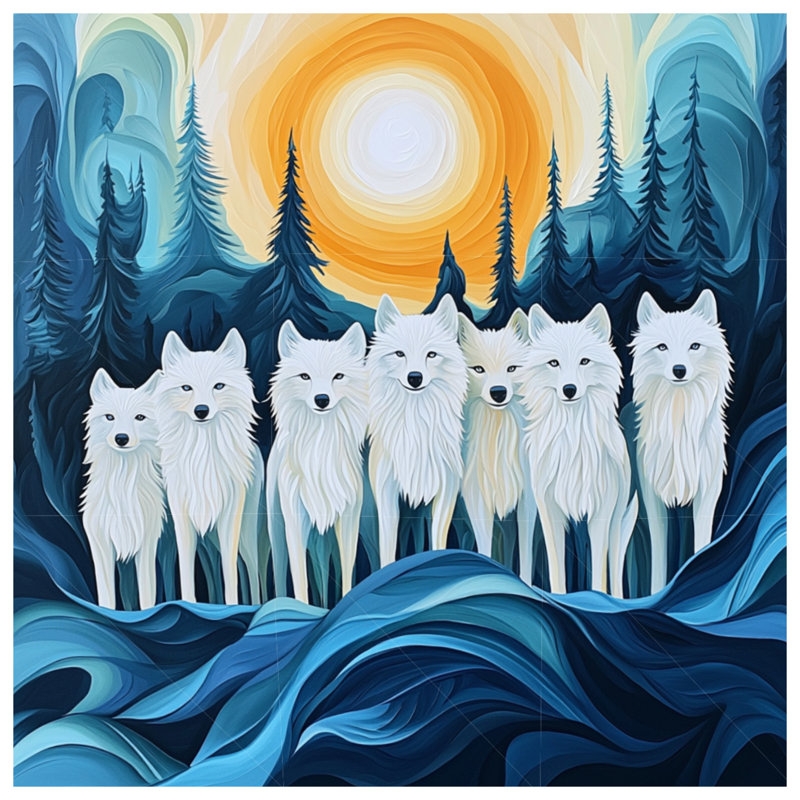 «Wolves Canvas Gallery Wrap» - Décoration murale animal en plusieurs tailles, 16 po x 20 po