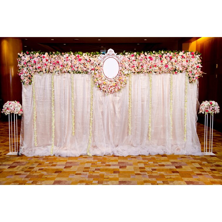 Heavy Duty Wedding Backdrop Stand Height Adjustable Canopy Frame - 9.84x9.84x9.84ft - White