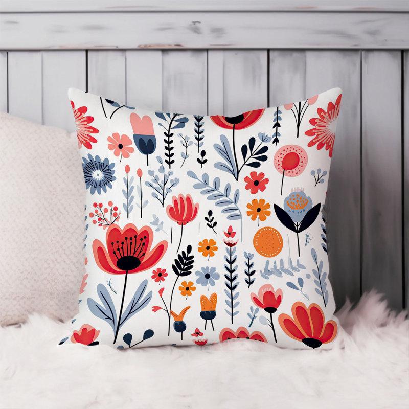 Botanical Scandinavian Flower Pattern VII, 20" H x 20" W