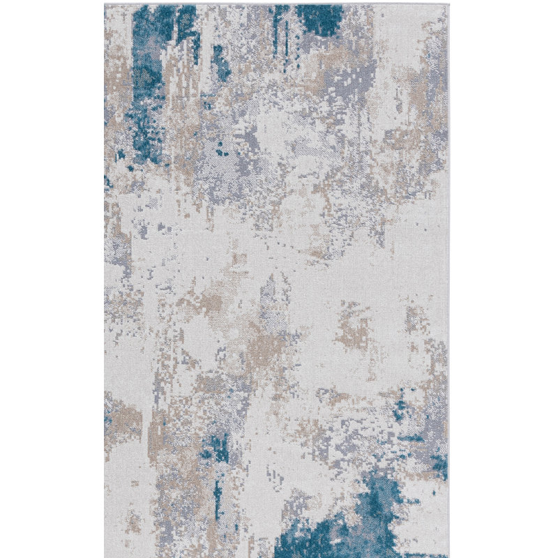 Bayside 128 Performance Machine Washable Abstract Rug, Square 6'7"