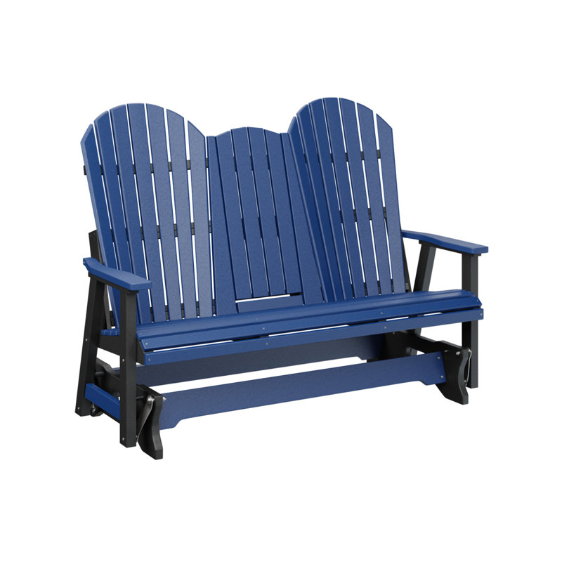Comfo Back Outdoor Glider, Pacific Blue Top/Black Base