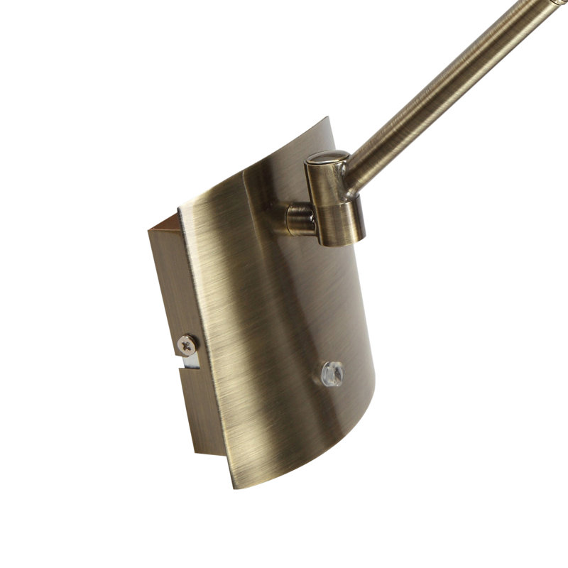 Rye LED Swing Arm Sconce, Antique Brass