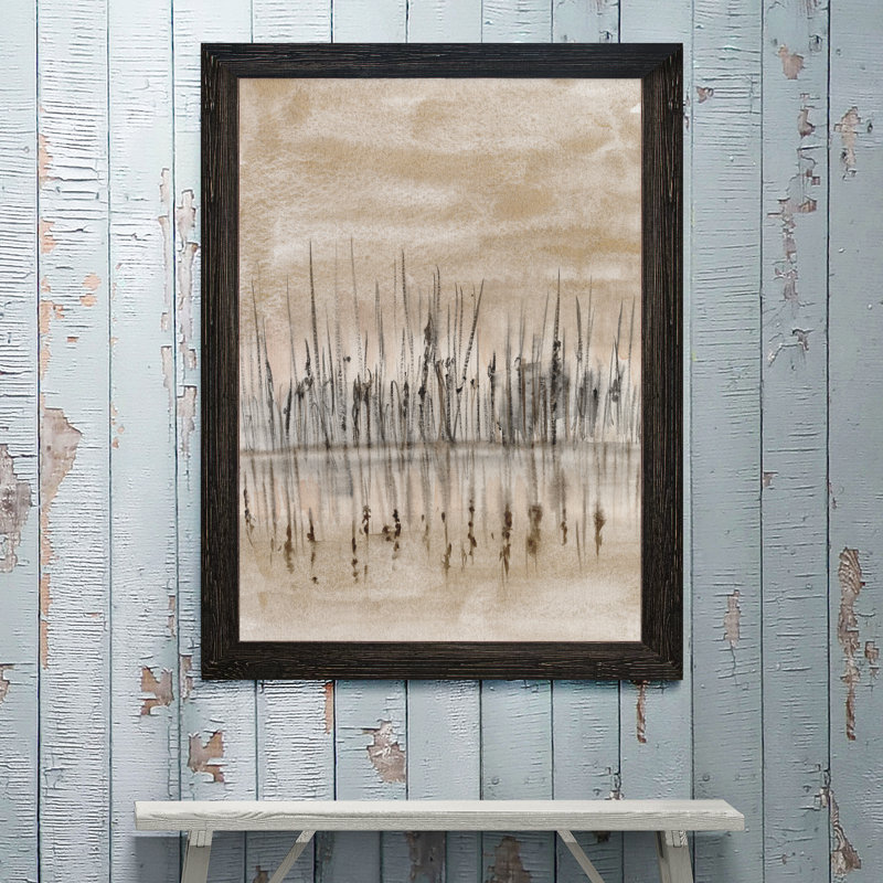 « marshline reflection ii »-image, reproduction d’art, H 44 po x l 32 po x P 1,25 po, Toile avec cadre noir, Pas de tapis