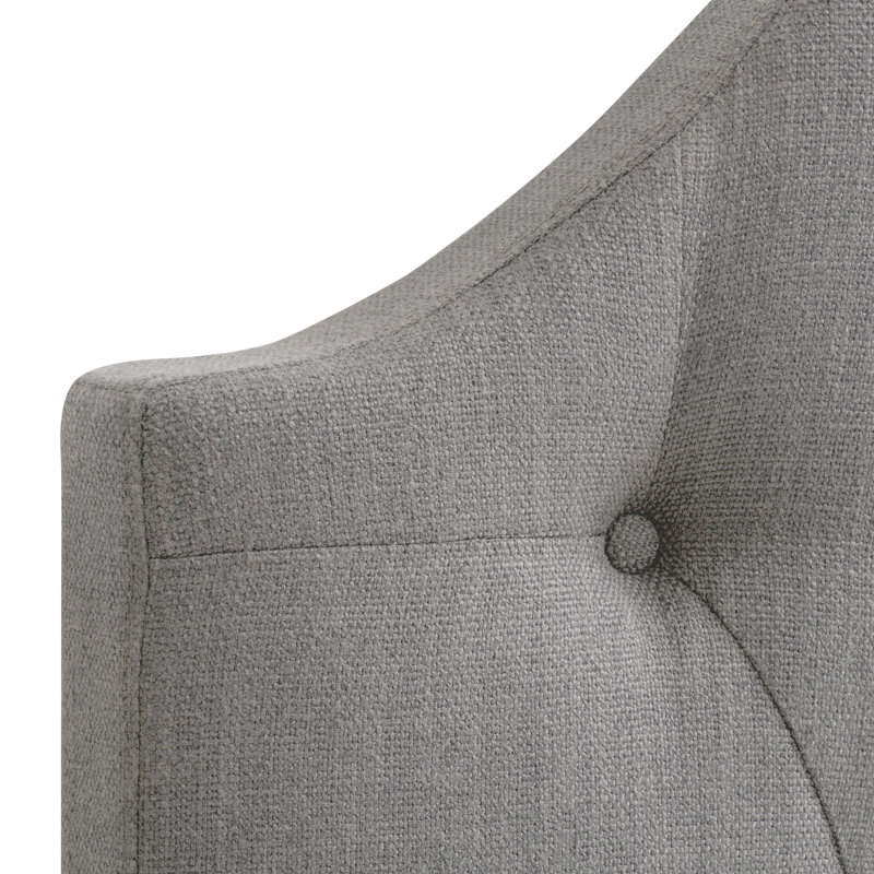 Tête de lit tapissier, Double, Gris clair