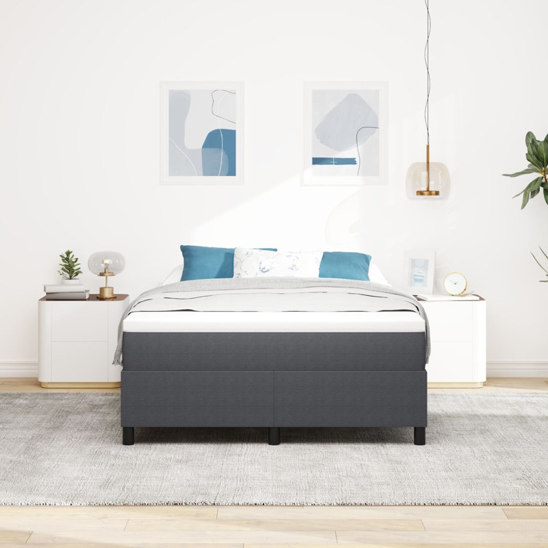 Solid Wood Bed, 160 x 200 cm, Dark Grey