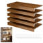 Housses de tablettes en fil métallique de 24 pouces et 5 pièces de couleur noyer pour garde-robe de garde-manger amovibles avec tablettes en bois texturées et 10 supports à angle droit en acrylique