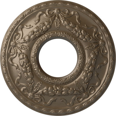 Médaillon de plafond Endurathane Hurley, DE 22 1/8 po x P 7 1/4 po x P 1 3/4 po (convient aux auvents jusqu'à 7 1/4 po), fini gris acier peint à la main