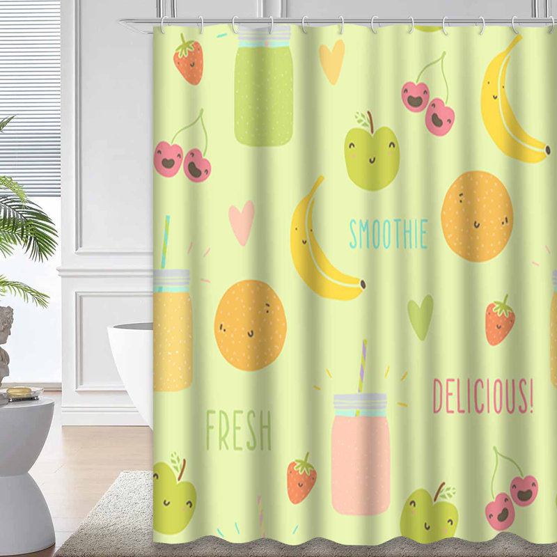 Mignon rideau de douche avec 12 crochets, L 72 po x l 84 po