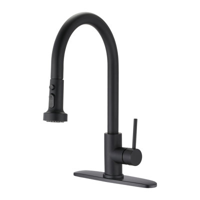 Matte Black Pull Down Kitchen Faucet With Stainless Steel, Soap Dispenser, To Scratches And Rust, 360 Swivel Spout, 1.8Gpm Max Flow Scratch & Rust , Rate