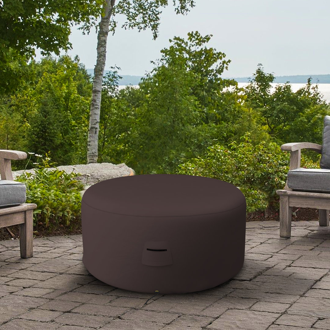 HeavyDuty Multipurpose Waterproof Round Ottoman Deck Box Cover,Outdoor Round Storage Box Bench Cover