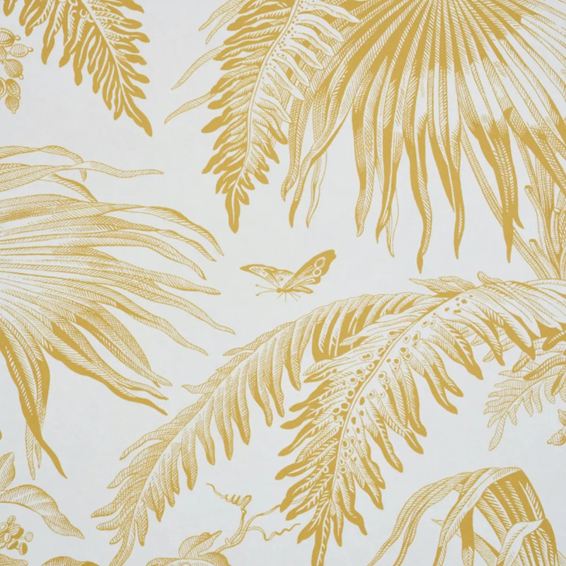 Papier peint Schumacher x Jill Lasersohn Toile Tropique, Doré