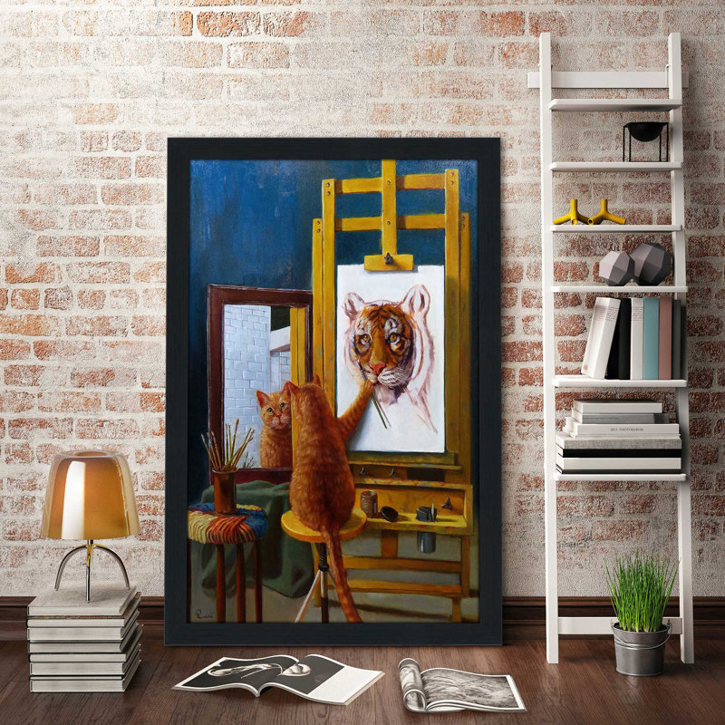 Norman Catwell par Lucia Heffernan - Peinture, Cadre espresso, H 49,5 po x l 33,5 po x P 1 po