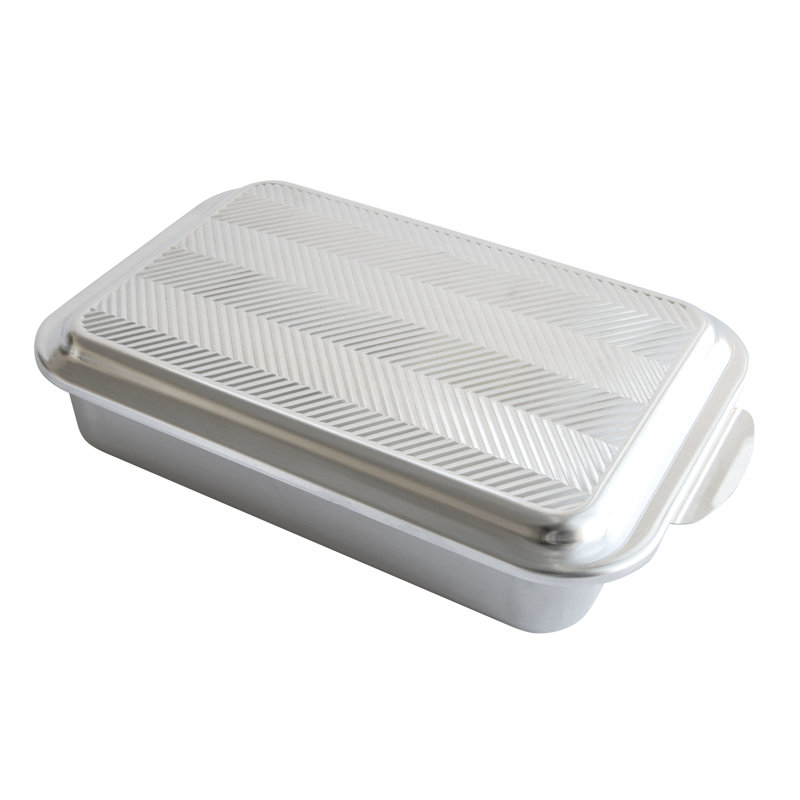 Nordic Ware 9x13 Aluminum Pan with Embossed Prism Lid