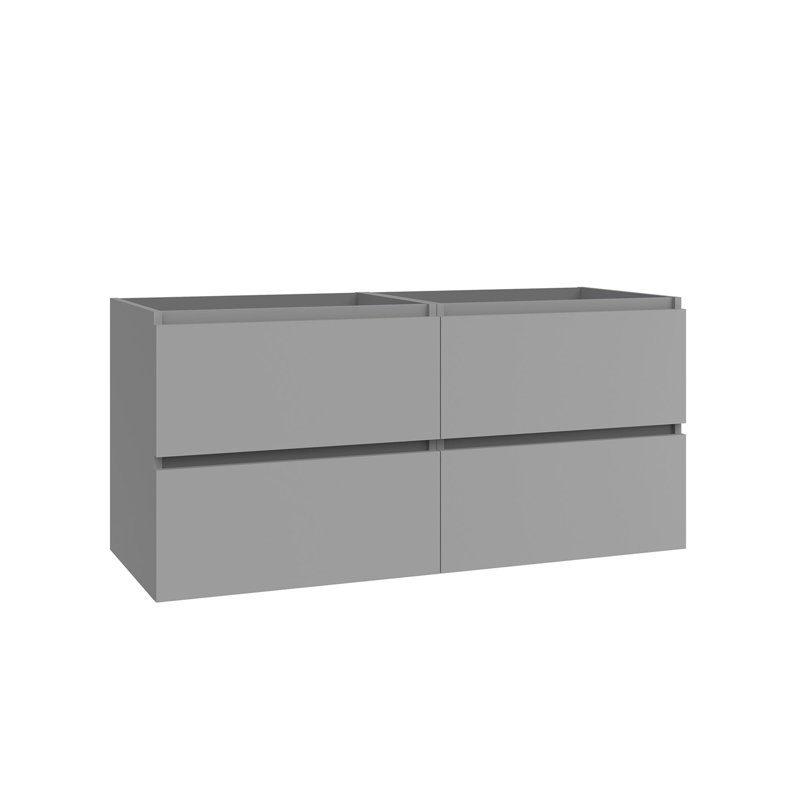 Base de meuble-lavabo mural double 46,4 po Flora seulement, Brume mate