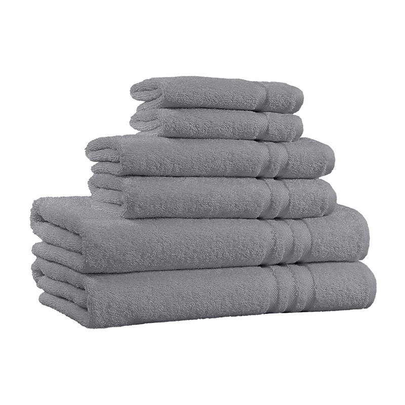 Ensemble de serviettes 6 pièces 100% coton , Gris