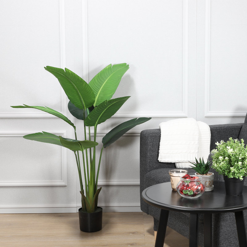 Faux Palm Tree in Pot, 45.5" H x 29.52" W x 25.59" D