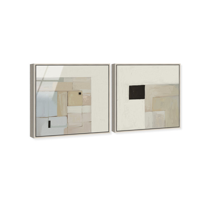 Soft Roughness Set Set by Oliver Gal, 31"H x 31"W, Silver Floater Frame