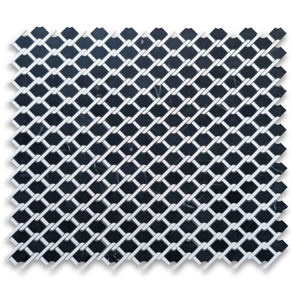 11" x 10" Marble Princess Weave Rope Mosaic Wall & Floor Tile