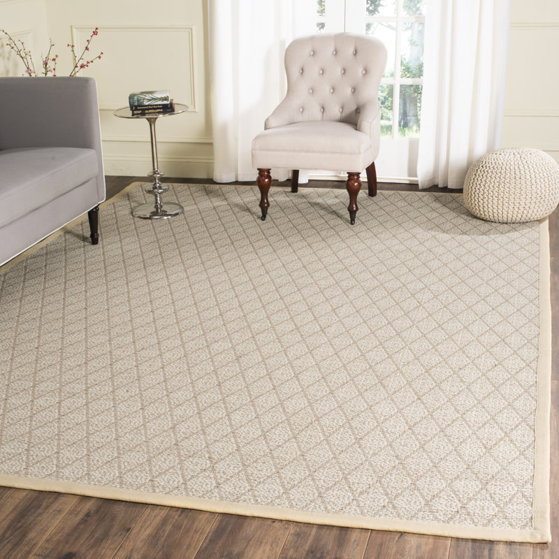 Tapis géométrique en laine et sisal tissés à la main Natural Fiber, Rectangle 9 pi x 12 pi