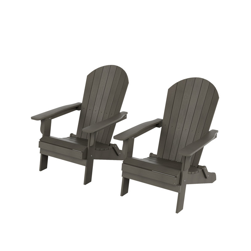 Chaise Adirondack pliante en plastique Arrlo, Gris anthracite