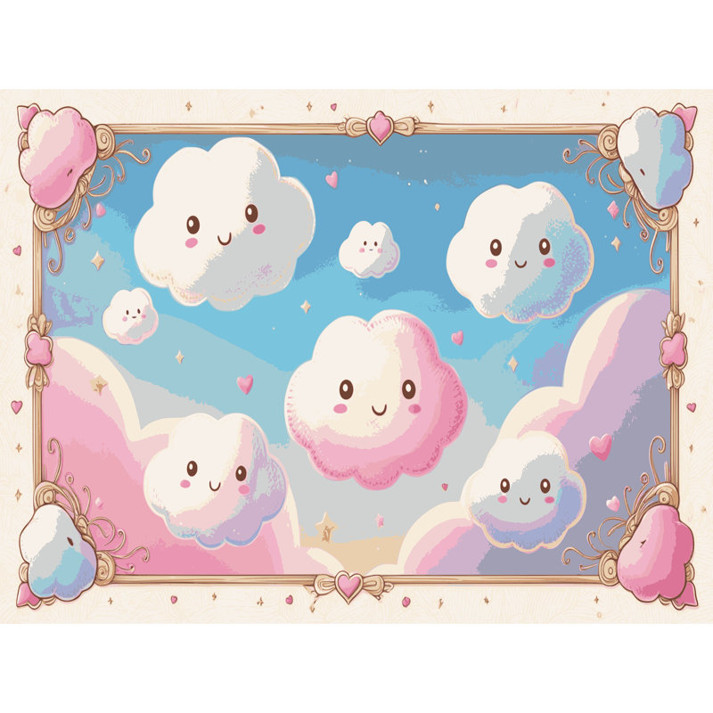 Tapis pour enfant Arclia Sky Clouds, Rectangulaire 2 pi x 3 pi