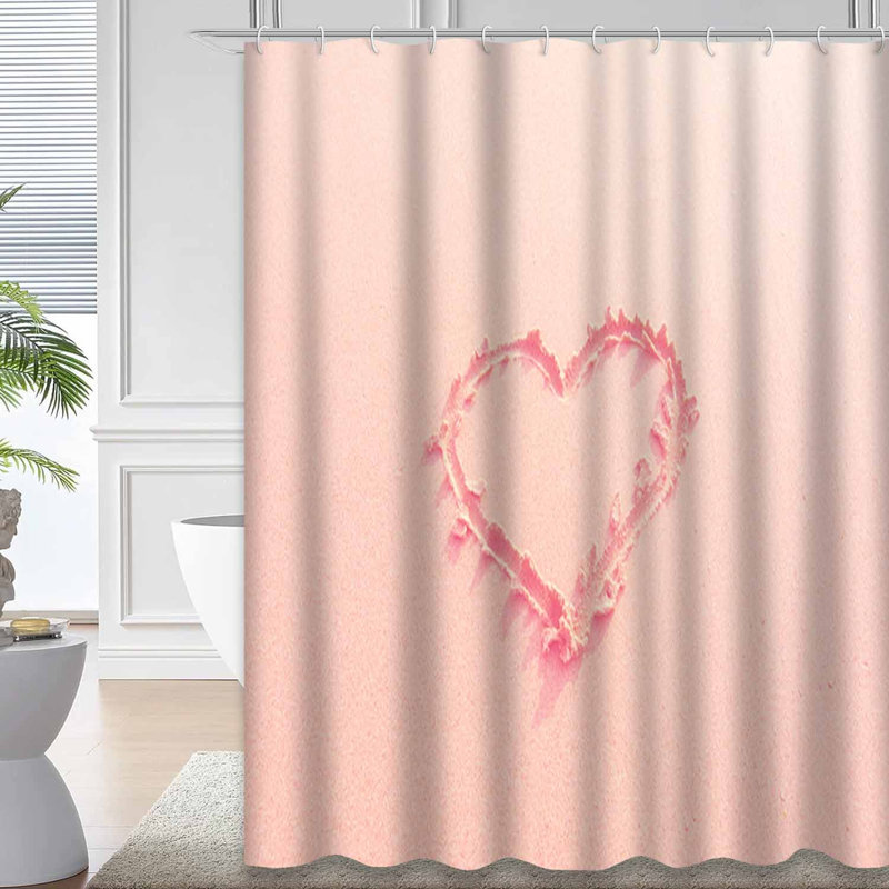 Dessiné en forme de cœur plage rose abstrait coloré jour férié amour avec 12 crochets, L 72 po x l 84 po