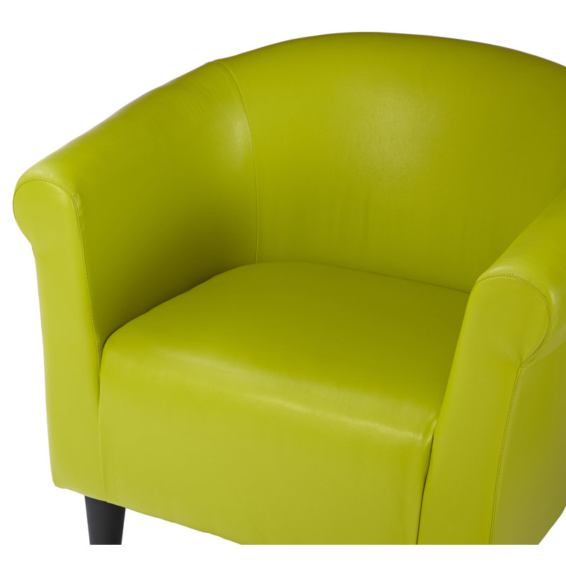 Fauteuil demi-tonneau l 30,5 po Liam, Similicuir vert