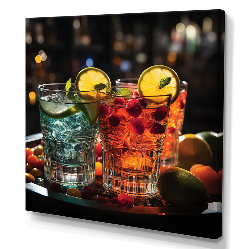 Cocktail Impression II, H 30 po x l 30 po x P 1 po, Toile tendue