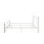 Cadre de lit grand format en métal avec finition blanche, style floral unique, convient aux matelas en mousse à mémoire de forme, limite de 600 lb, tête de lit et cadre d'installation simple, fonction, stable et silencieux -, sans boîte-1081530925