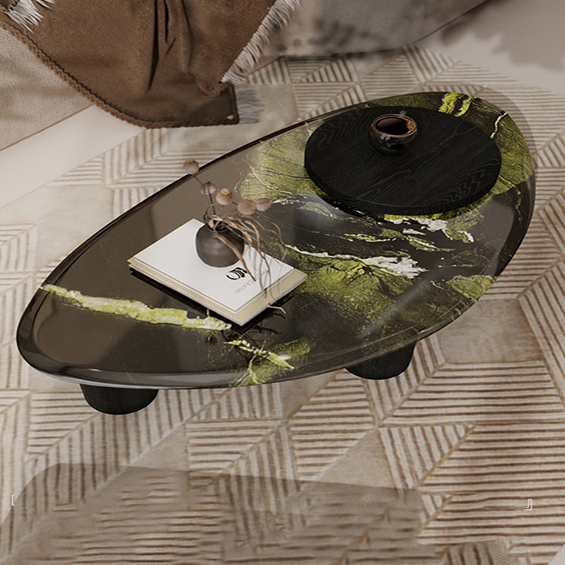 Table basse ovale en marbre