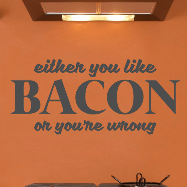 Adhésif décoratif vous aimez le bacon ou vous avez un mauvais adhésif, Gris foncé