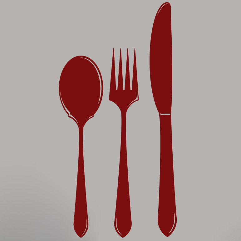 Adhésif décoratif cuillère fourchette, Canneberge