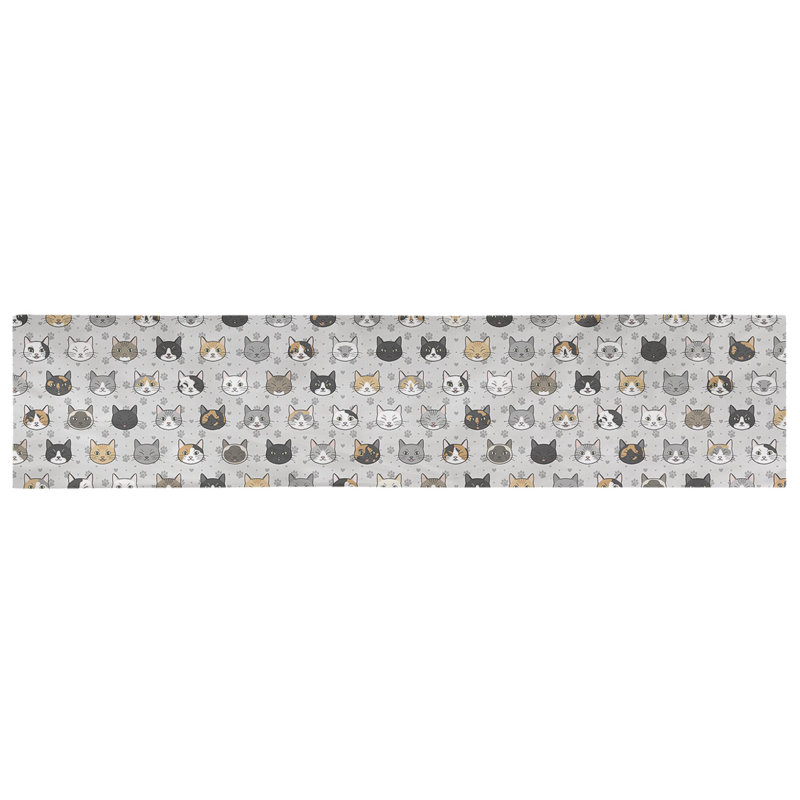 Chemin de table géométrique avicia, 72 po x 16 po, Gris, Polyester