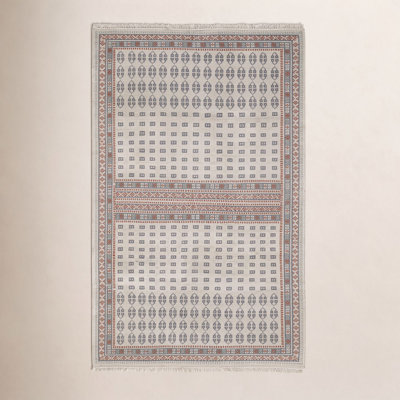 Ivory Brown Hand-Knotted Wool Rug