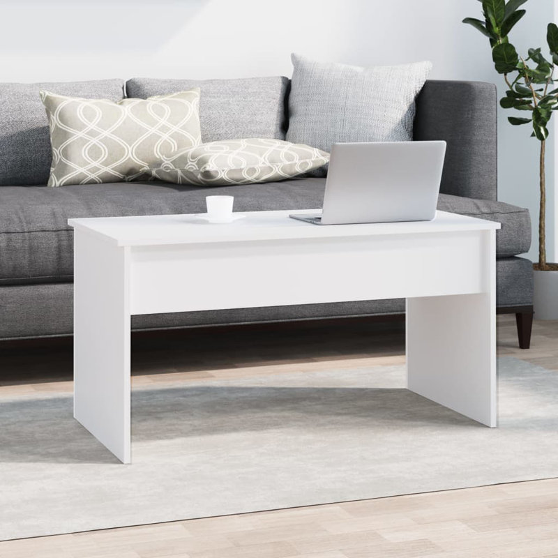 Lesath Manufactured Wood Yes Frame Single Coffee Table with Storage, White, 20.7" H x 40.2" L x 19.9" W