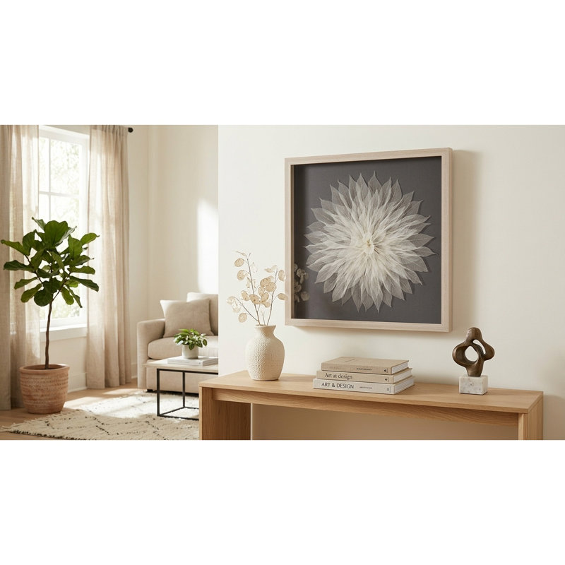 Magnolia Tree Leaves Blossom Shadow Box Wall Décor