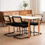 Ensemble de 4 chaises d'appoint en velours avec structure chromée et dossier en rotin, noir classique, empilable, L 20,9 po x l 17,5 po x H 33,1 po