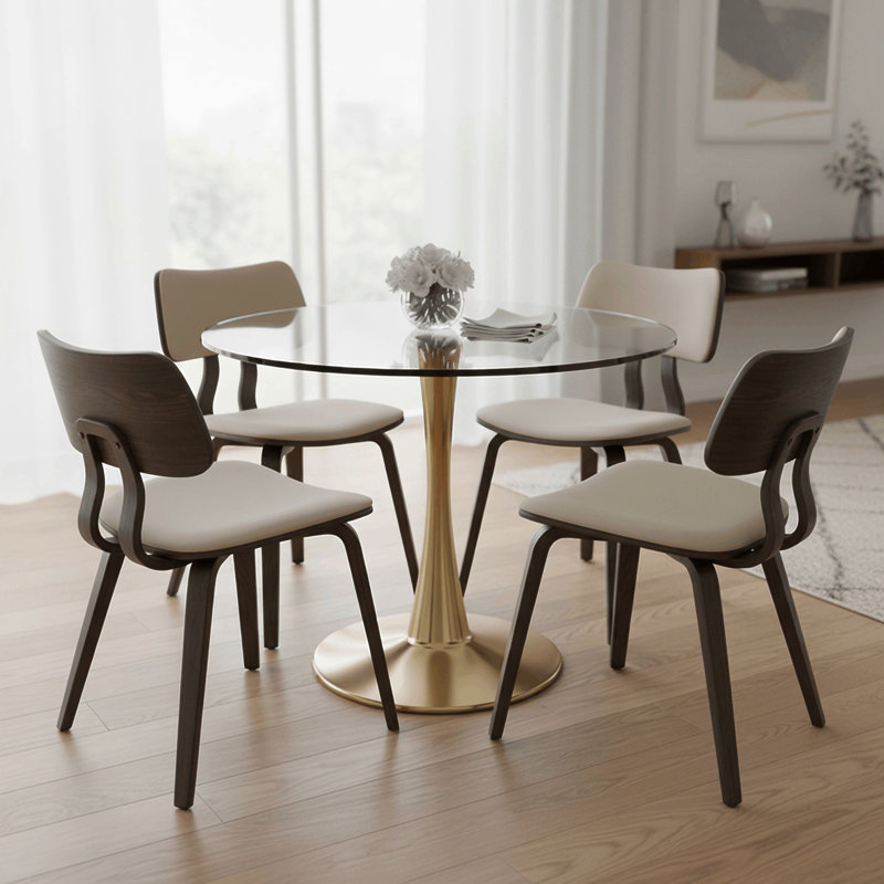 Table de salle à manger Elkton, 40 po de largeur, Doré